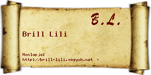 Brill Lili névjegykártya